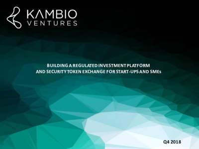 BUILDING A REGULATED INVESTMENT PLATFORM AND SECURITY TOKEN EXCHANGE FOR START-UPS AND SMEs Q4 2018  Disclaimer