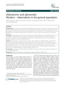 Adrenal gland disorders / Kidney diseases / Organ failure / Renal physiology / Endocrinology / Chronic kidney disease / Renal function / Aldosterone / Primary aldosteronism / Anatomy / Medicine / Biology