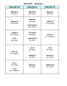 [removed]Semester 1 GRADE 10