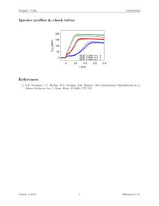 Propane - C3 H8  CaltechMech Species profiles in shock tubes