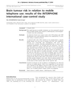 Medicine / Electronic engineering / Oral communication / Teletraffic / Glioma / Mobile telephony / Meningioma / Mobile phone / Telephone call / Mobile telecommunications / Technology / Brain tumor
