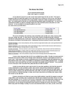 Page 1 of 5  The Water We Drink CITY OF WALKER WATER SYSTEM Public Water Supply ID: LA1063017 We are pleased to present to you the Annual Water Quality Report for the year[removed]This report is