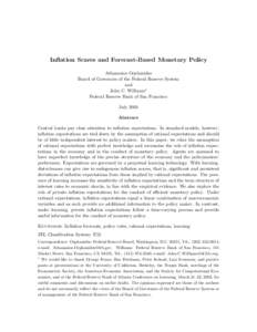 Inflation Scares and Forecast-Based Monetary Policy Athanasios Orphanides Board of Governors of the Federal Reserve System and John C. Williams∗ Federal Reserve Bank of San Francisco