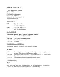 New England Association of Schools and Colleges / Alicia Haydock Munnell / Boston College / Social Security debate in the United States / Social Security / Chestnut Hill /  Massachusetts / Chestnut Hill /  Philadelphia /  Pennsylvania / Boston / Retirement / Geography of Massachusetts / Massachusetts / Geography of the United States