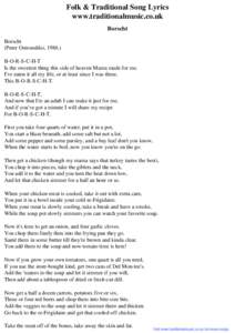 Folk & Traditional Song Lyrics - Borscht