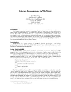 Literate programming / Microsoft Word / C / HTML element / Computing / Software / Computer file formats