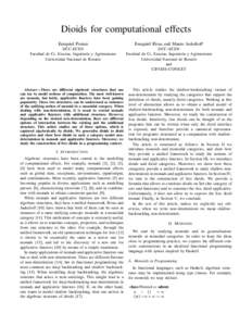Dioids for computational effects Ezequiel Postan Exequiel Rivas and Mauro Jaskelioff  DCC–ECEN
