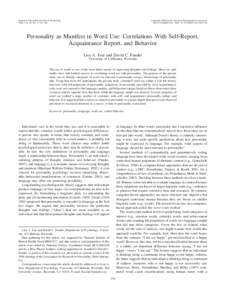 Journal of Personality and Social Psychology 2008, Vol. 94, No. 2, 334 –346 Copyright 2008 by the American Psychological Association/$12.00 DOI: 