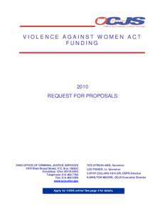 VIOLENCE AGAINST WOMEN ACT FUNDING 2010 REQUEST FOR PROPOSALS