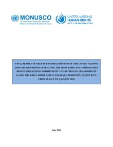 Democratic Forces for the Liberation of Rwanda / Walikale Territory / Military of the Democratic Republic of the Congo / North Kivu / United Nations Organization Stabilization Mission in the Democratic Republic of the Congo / Mai-Mai / South Kivu / Walikale / National Congress for the Defence of the People / Democratic Republic of the Congo / Africa / Rwandan Genocide