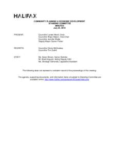 COMMUNITY PLANNING & ECONOMIC DEVELOPMENT STANDING COMMITTEE MINUTES July 24, 2014  PRESENT: