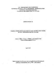 U.S. DEPARTMENT OF COMMERCE NATIONAL OCEANIC AND ATMOSPHERIC ADMINISTRATION NATIONAL WEATHER SERVICE NATIONALMETEOROLOGICAL CENTER