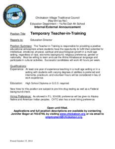 Teacher in Training Temp[removed]Internal & External