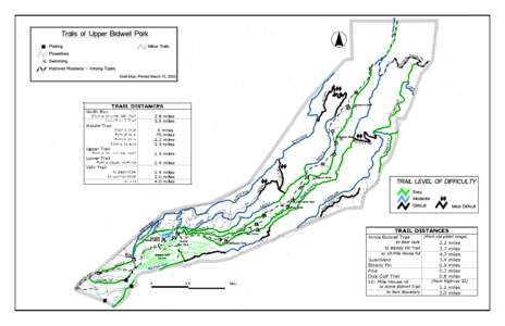 Trails of Upper Bidwell Park  Draft Map- Printed March 13, 2003. $$