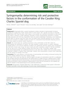 Mitchell et al. Canine Genetics and Epidemiology 2014, 1:9 http://www.cgejournal.org/contentRESEARCH  Open Access