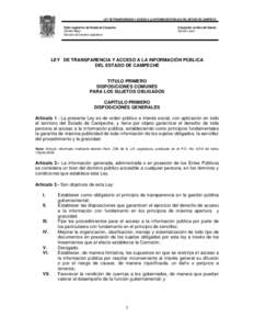 Ley de Transparencia y Acceso a la Información Pública del Estado de Campeche