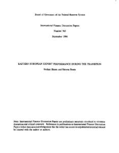 Board of Governors of the Federal Reserve System  International Finance Discussion Papers Number 562 September 1996