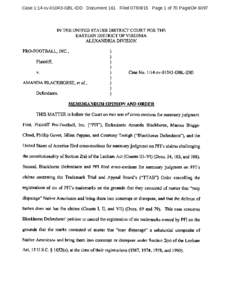 Case 1:14-cvGBL-IDD Document 161 FiledPage 1 of 70 PageID# 6097  IN THE UNITED STATES DISTRICT COURT FOR THE EASTERN DISTRICT OF VIRGINIA ALEXANDRIA DIVISION