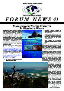 UK OVERSEAS TERRITORIES  CONSERVATION FORUM F O R U M N E W S 41 JULY 2013