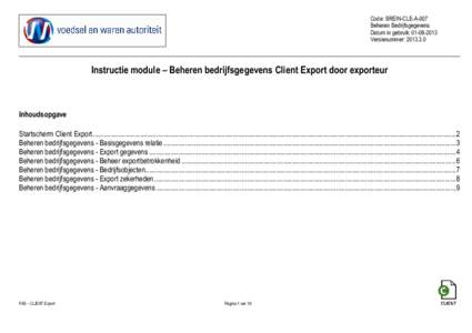 BREIN-CLE-A-007 Instructie Beheren Bedrijfsgegevens CLIENT EXPORT versie