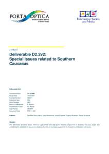 [removed]Deliverable D2.2v2: Special issues related to Southern Caucasus
