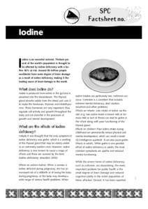 SPC Factsheet  no. Iodine  I