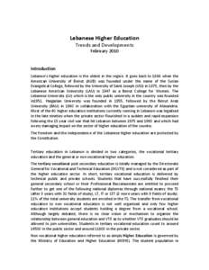 Lebanese Higher Education
