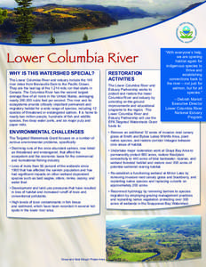 Lower Columbia River[removed]Targeted Watersheds Grant Projects summaries