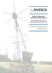 OVESCO report on Barcombe Community Energy options