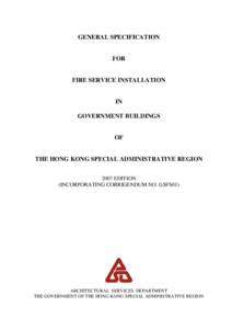 GENERAL SPECIFICATION  FOR FIRE SERVICE INSTALLATION