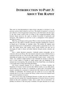 Introduction to part 3 : about the rapist(in: Without consent : confronting adult sexual violence : proceedings of a conference held[removed]October 1992)