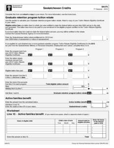 SK479  Saskatchewan Credits T1 General – 2010