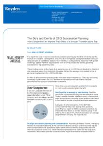 Heidrick & Struggles / CEO succession / Succession planning / Corporate title / Executive development / Chief executive officer / Management / Corporate governance / Human resource management