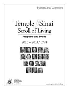 Building Sacred Connections  Temple Sinai Scroll of Living Programs and Events