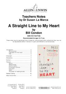 Microsoft Word - Condon, Bill, A Straight Line to My Heart - final draft teachers notes