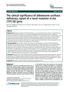 Biology / Hypoaldosteronism / Aldosterone / 11-Deoxycorticosterone / Congenital adrenal hyperplasia due to 21-hydroxylase deficiency / Mineralocorticoid / Corticosterone / Fludrocortisone / Congenital adrenal hyperplasia / Adrenal gland disorders / Medicine / Health