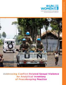 GUIDANCE  Addressing Conflict-Related Sexual Violence An Analytical Inventory of Peacekeeping Practice