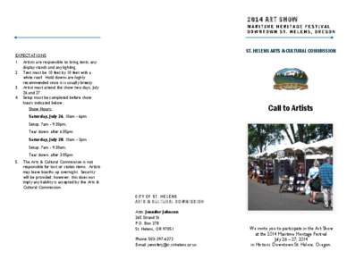 2014 AR T SHOW  ST. HELENS ARTS & CULTURAL COMMISSION EXPECTATIONS 1.