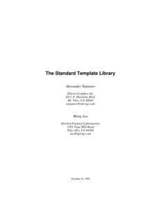 C++ Standard Library / Iterator / Standard Template Library / Sequence container / Generic programming / Associative containers / Set / Sort / Generator / Computing / Software engineering / Computer programming