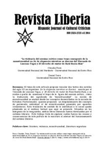 “La violencia del asesino erótico como tropo emergente de la monstruosidad en De la elegancia mientras se duerme del Vizconde de Lascano Tegui y El derecho de matar de Raúl Barón Biza” Claudia Rosa Universidad Nac