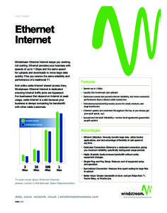 FACT SHEET  Ethernet Internet Windstream Ethernet Internet keeps you working, not waiting. Ethernet provides your business with