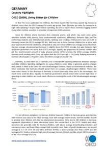 GERMANY   Country Highlights    OECD (2009), Doing Better for Children   