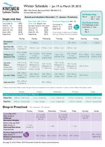 Winter Schedule  • Jan 19 to March 29, [removed]Oak Street, Sherwood Park[removed]www.strathcona.ca/klc