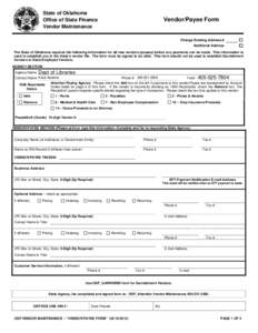 Vendor Registration - Vendor/Payee Form