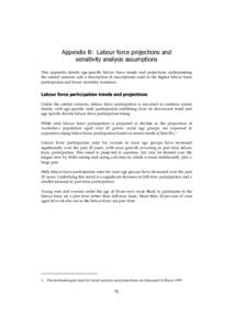 $SSHQGL[%/DERXUIRUFHSURMHFWLRQVDQG VHQVLWLYLW\DQDO\VLVDVVXPSWLRQV This appendix details age-specific labour force trends and projections underpinning the central scenario and a description of assumptions used in