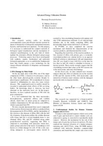 Advanced Energy Utilization Division Bioenergy Research Section K. Makino, Professor M. Adachi, Lecturer T. Morii, Research Associate