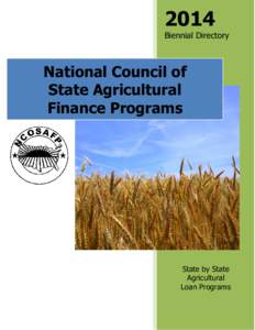 2014 Biennial Directory National Council of State Agricultural Finance Programs