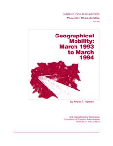 Geographical Mobility: March 1993 to March 1994