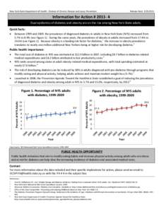 Information for Action # : Dual epidemics of diabetes and obesity are on the rise among New York State adults.