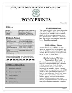 NEW JERSEY PONY BREEDERS & OWNERS, INC.  PONY PRINTS Winter[removed]Officers